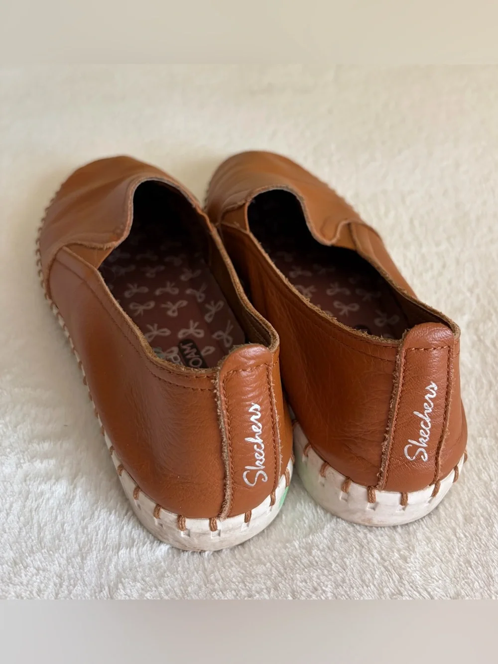 Memory Foam Slip-On Women’s Loafers - Brown Leather‎ Upper Sz 9.5